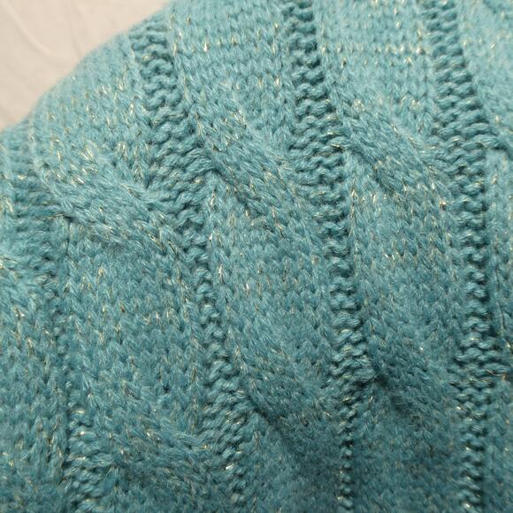 The Royal Standard knit‎ boot cuff with matching infinity scarf teal with gold - Picture 3 of 7